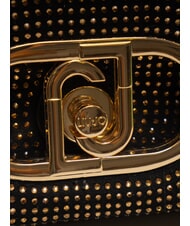 LIUJO LAPUFFY Geantă de umăr micro cu strasuri negru/alamă auriu - Genți femei - 3