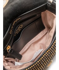 LIUJO LAPUFFY Geantă de umăr micro cu strasuri negru/alamă auriu - Genți femei - 5