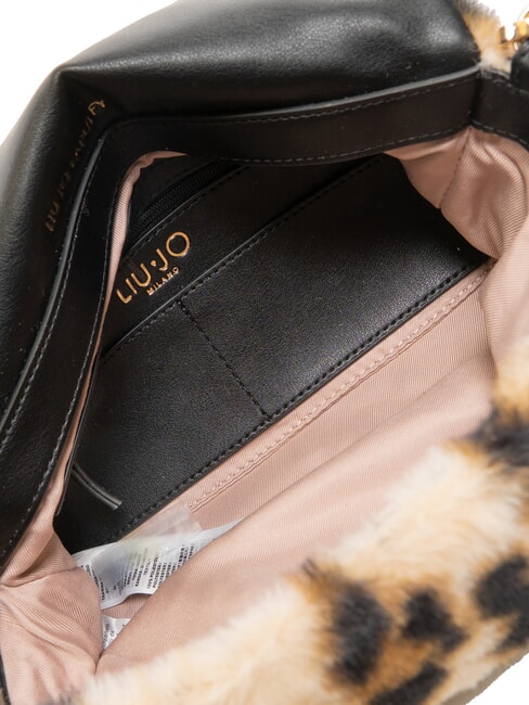 LAPUFFY Geantă de umăr din pluș cu imprimeu animal macul natural. - Genți femei