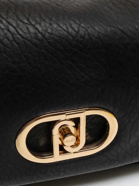 LAPUFFY Geantă de umăr cu mâner de lanț BLACK - Genți femei