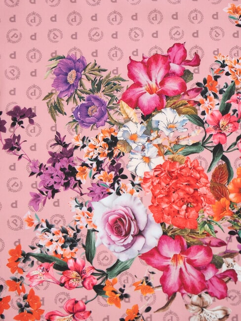 FLOWERS TWILL Eșarfă imprimată flori roz - Eșarfe