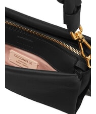 COCCINELLE BOHEME GRANA DOUBLE Geanta de mana, cu bareta de umar, din piele negru/coniac - Genți femei - 3