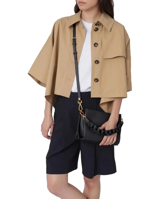 BOHEME GRANA DOUBLE Geanta de mana, cu bareta de umar, din piele negru/coniac - Genți femei