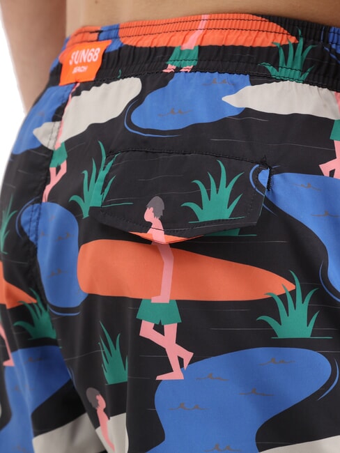 ILLUSTRATION Costum de plajă pentru bărbați negru/albastru - Costume de baie