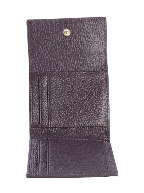 METALLIC SOFT Portofel din piele pietrișată prune - Portofele femei