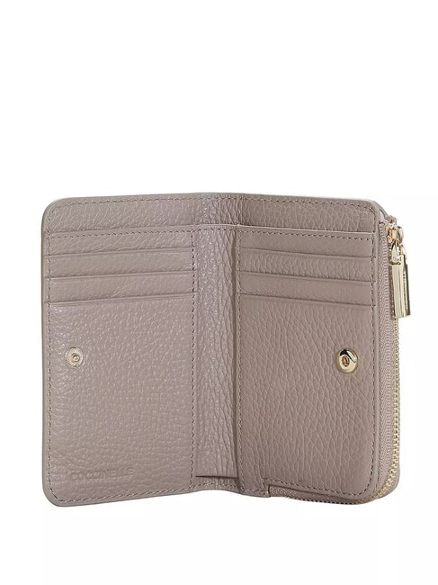 METALLIC SOFT Portofel mic din piele taupe cald - Portofele femei