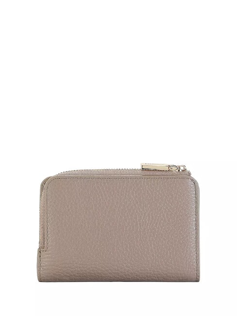 METALLIC SOFT Portofel mic din piele taupe cald - Portofele femei