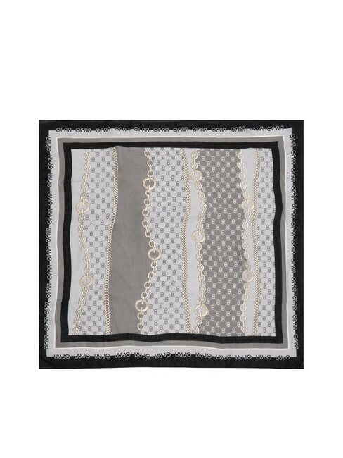 CHAIN Eșarfă cu imprimeu integral BLACK - Eșarfe