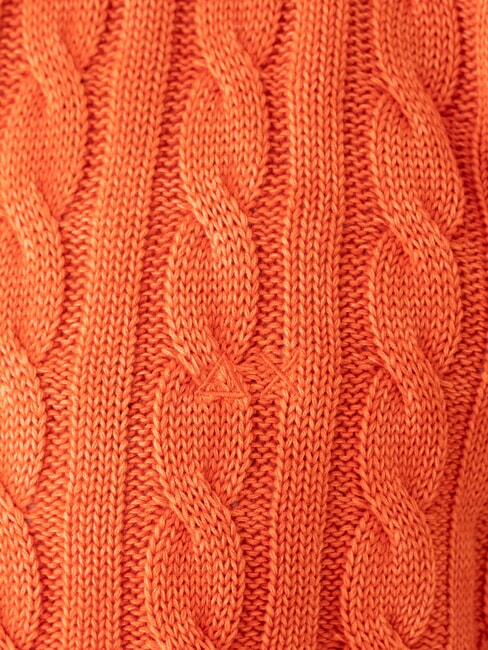 VINTAGE Pulover cu guler rotund, tricotat cu împletitură geranium - Pulovere pentru bărbați