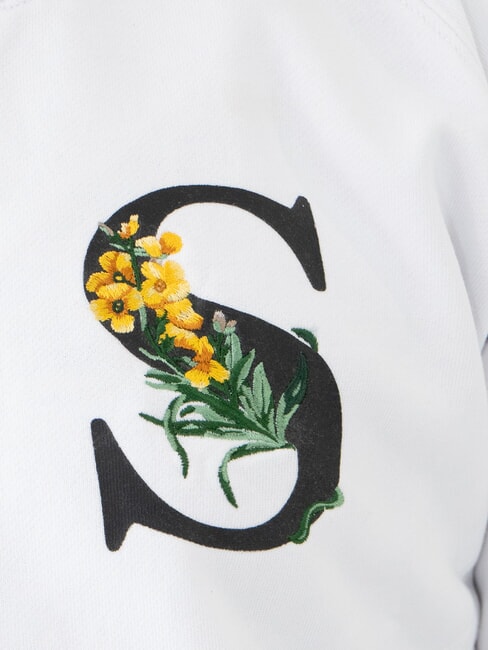 ROUND PRINT Hanorac cu guler rotund și imprimeu alb - hanorace