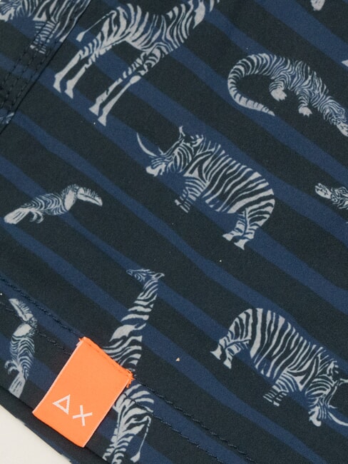 BIG PRINT Costum de plajă pentru bărbați albastru marin/alb - Costume de baie