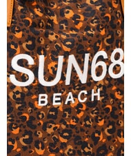 SUN68 LOGO BEACH Geanta de plaja din panza bej/portocaliu fluorescent - Genți femei - 3