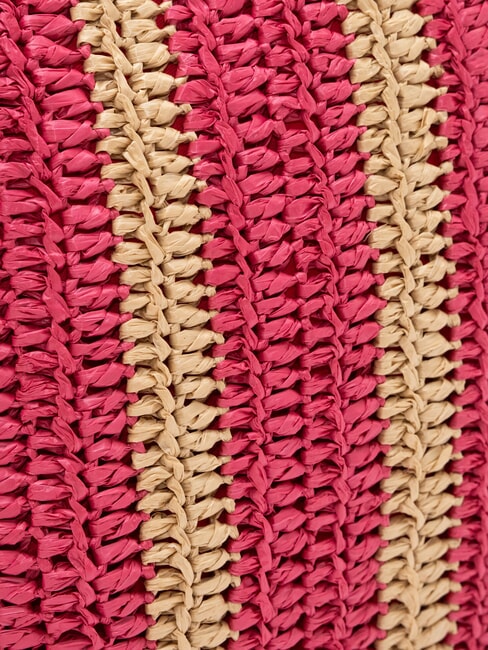 RAFIA Geantă de plajă din rafie alb crem/ciclamen - Genți femei