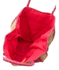 SUN68 RAFIA Geantă de plajă din rafie alb crem/ciclamen - Genți femei - 4