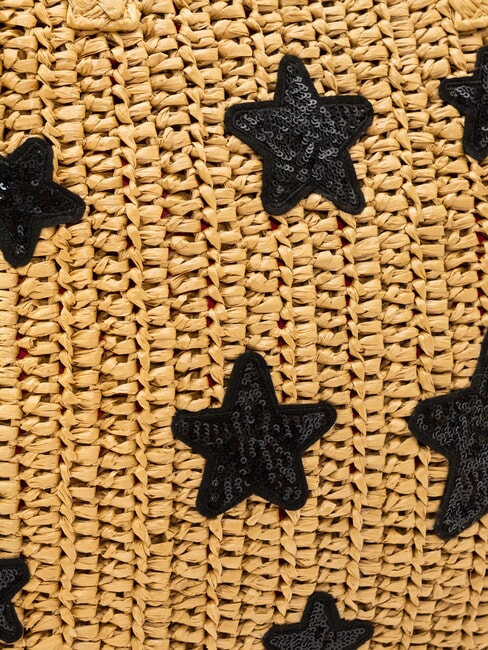 RAFIA Geantă de plajă din rafie nisip/ciclamen - Genți femei