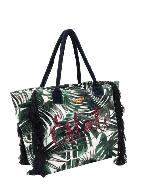 FANCY SPONGE ALLOVER Geantă de plajă din pânză, de umăr Verde englezesc/alb crem - Genți femei