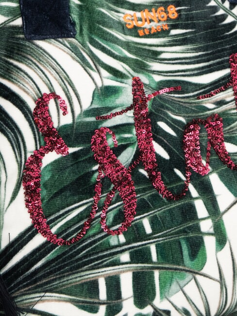 FANCY SPONGE ALLOVER Geantă de plajă din pânză, de umăr Verde englezesc/alb crem - Genți femei