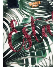 SUN68 FANCY SPONGE ALLOVER Geantă de plajă din pânză, de umăr Verde englezesc/alb crem - Genți femei - 3