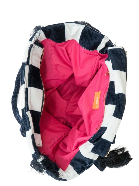 FANCY SPONGE ALLOVER Geantă de plajă din pânză, de umăr albastru marin/alb crem - Genți femei