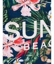 SUN68 LOGO BEACH Geanta de plaja din panza albastru marin/fuchsia - Genți femei - 3