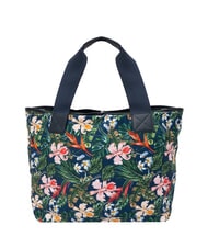 SUN68 LOGO BEACH Geanta de plaja din panza albastru marin/fuchsia - Genți femei - 4