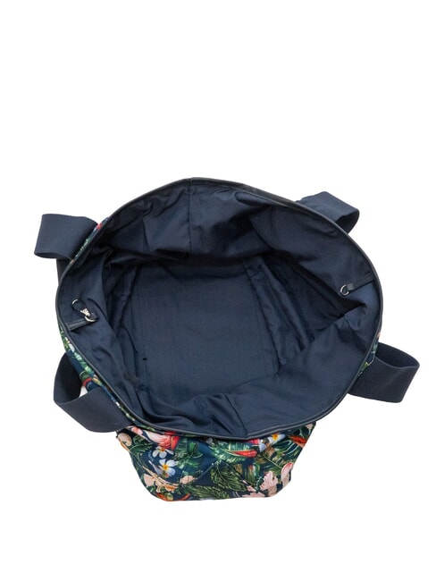 LOGO BEACH Geanta de plaja din panza albastru marin/fuchsia - Genți femei