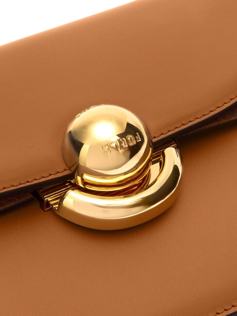 SFERA Geantă de umăr mini, din piele coniac - Genți femei