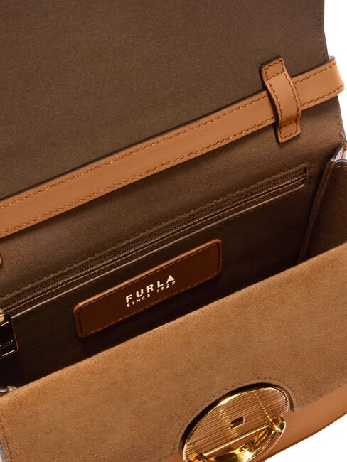 SFERA Geantă de umăr mini, din piele coniac - Genți femei