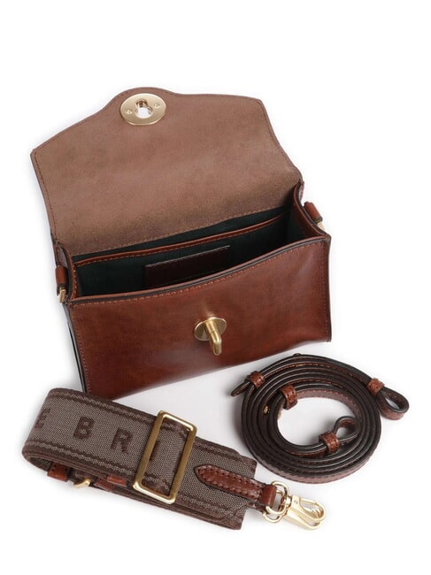 IRENE  Geantă de umăr mini, din piele BROWN - Genți femei