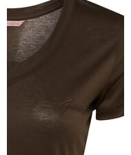 GUESS VN SS LIGHT BASIC Tricou moale cu decolteu &icirc;n V espresso maro - tricou - 3