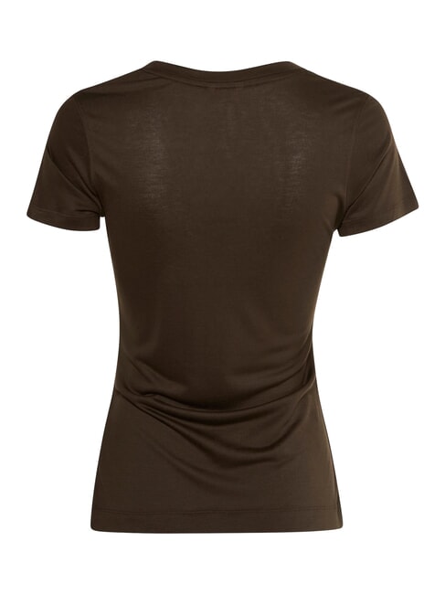 VN SS LIGHT BASIC Tricou moale cu decolteu &icirc;n V espresso maro - tricou