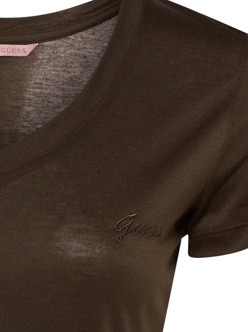 VN SS LIGHT BASIC Tricou moale cu decolteu &icirc;n V espresso maro - tricou