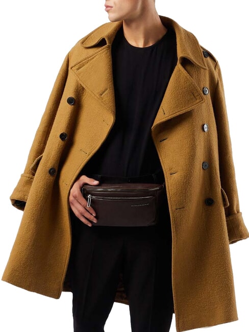 CAMPIONARIO - TALLIN Geanta din piele cu buzunar negru - Borsete de br&acirc;u