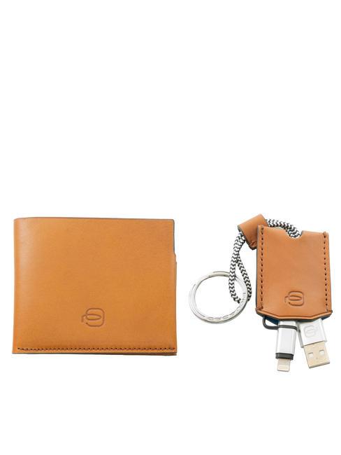 CAMPIONARIO - BAGMOTIC KIT Portofel din piele + breloc cu USB Piele / Albastru - Portofele bărbați