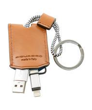 PIQUADRO CAMPIONARIO - BAGMOTIC KIT Portofel din piele + breloc cu USB Piele / Albastru - Portofele bărbați - 6