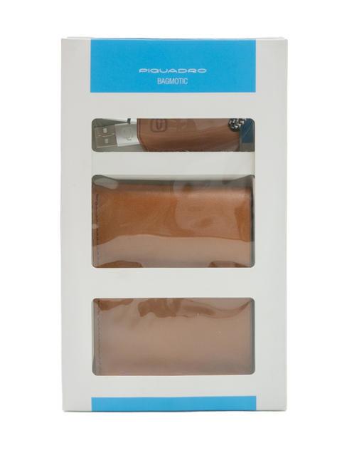 CAMPIONARIO - BAGMOTIC KIT Portofel din piele + breloc cu USB Piele / Albastru - Portofele bărbați