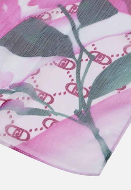 FLOWER Eșarfă în acuarelă sangrie - Eșarfe