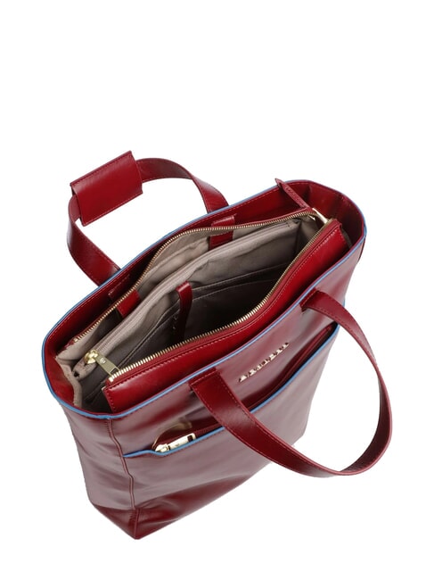 CAMPIONARIO - BLUE SQUARE Servietă verticală din piele, laptop de 14" RED - Serviete birou