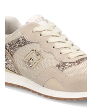 LIUJO MAXI WONDER LOW 02 Teniși cu sclipici și plasă frânghie/auriu deschis - Pantofi femei - 6