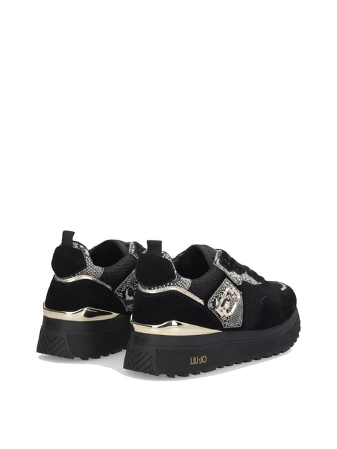 MAXI WONDER 01 Teniși cu platformă și detalii din piton negru - Pantofi femei