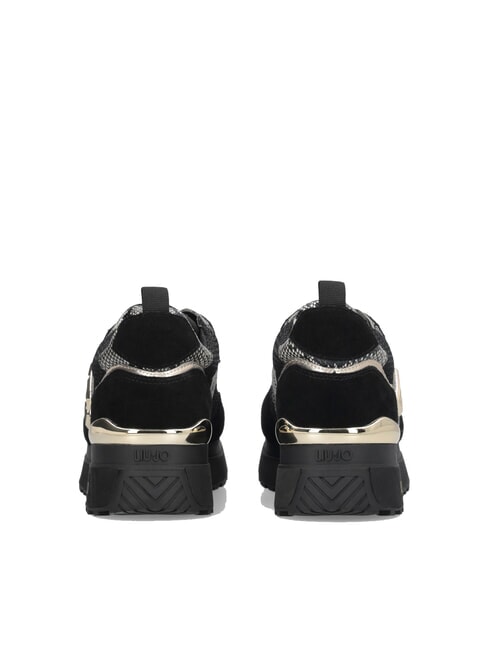 MAXI WONDER 01 Teniși cu platformă și detalii din piton negru - Pantofi femei