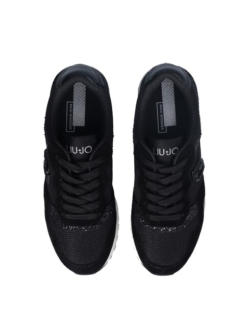 MAXI WONDER LOW 02 Teniși cu sclipici și plasă negru - Pantofi femei