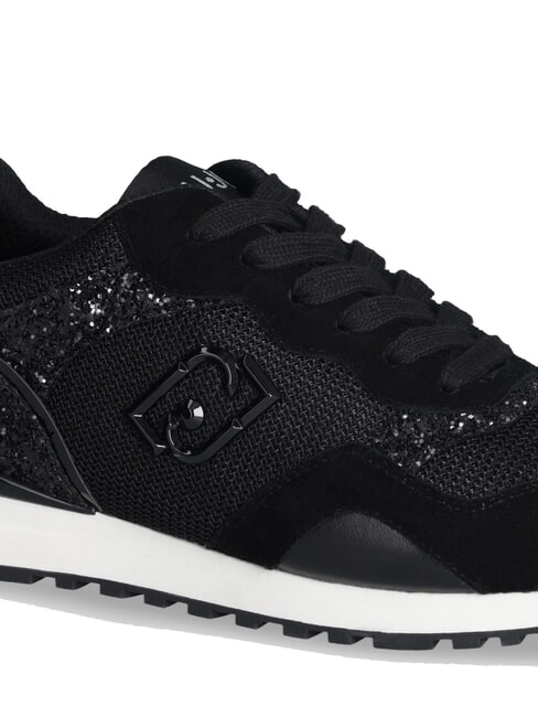 MAXI WONDER LOW 02 Teniși cu sclipici și plasă negru - Pantofi femei