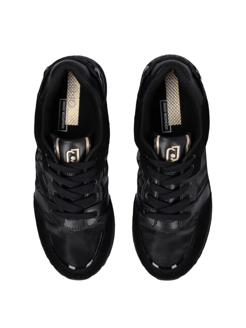 MAXI WONDER 91 Teniși cu platformă și inserții din piele lăcuită negru - Pantofi femei