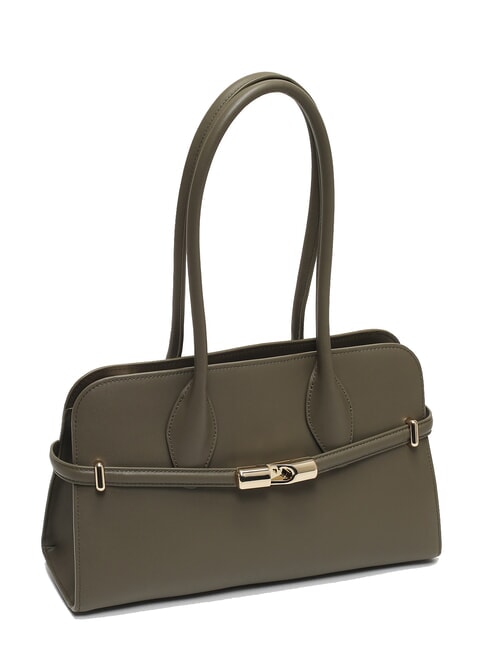 GOCCIA Geantă mică de umăr din piele salvie - Genți femei