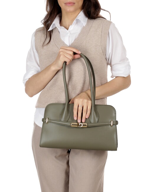 GOCCIA Geantă mică de umăr din piele salvie - Genți femei