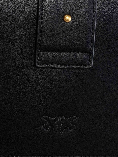 LOVE ONE CLASSIC Geantă de umăr din piele cu clapă aur negru-vechi - Genți femei