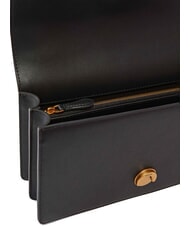 PINKO LOVE ONE CLASSIC Geantă de umăr din piele cu clapă aur negru-vechi - Genți femei - 7