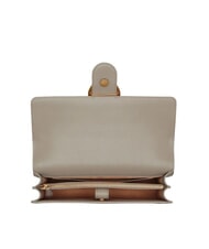 PINKO LOVE ONE CLASSIC Geantă de umăr din piele cu clapă nuc-aur antic - Genți femei - 4