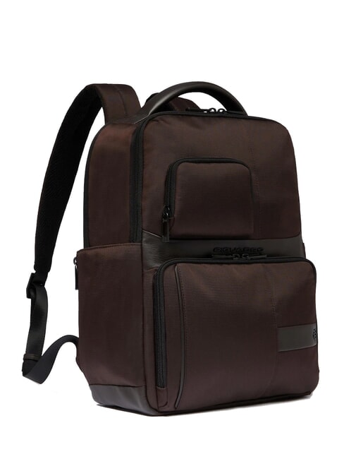 WOLLEM Rucsac din piele și material textil, suport pentru laptop de 14". MORO - Rucsacuri pentru laptop